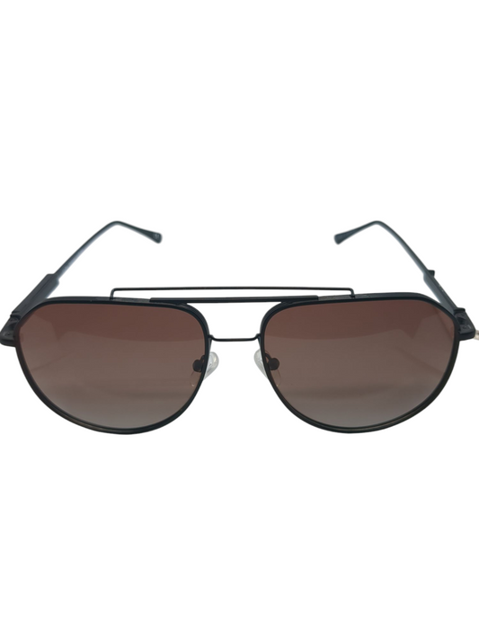 LaVish Heavy Black Aviator Sunglasses